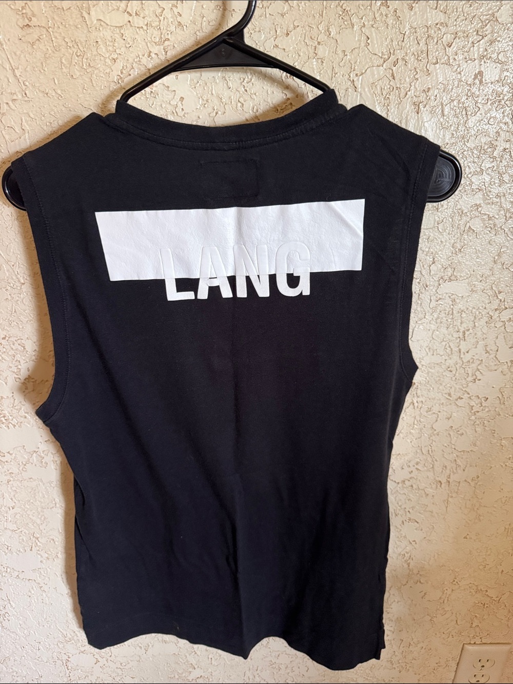 Helmut Lang Black Tank with White Logo - Picture 5 of 12
